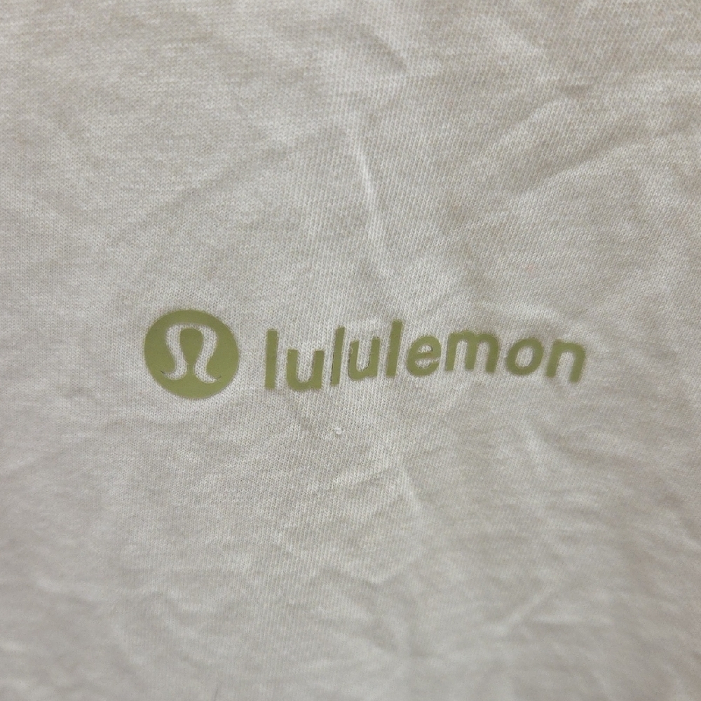 Lululemon Athletica White Tee with Green Logo - Picture 2 of 5